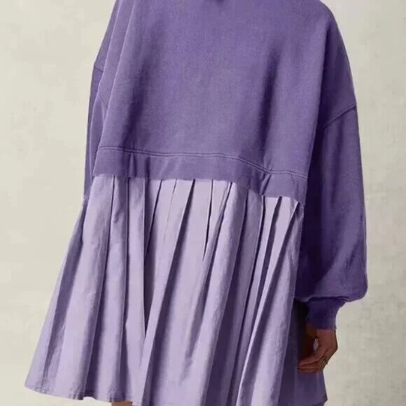 Purple Long Sleeve Sweater Dress - Picture 4 of 4